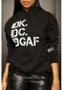 Women's English Letter Print Casual Hooded Sweatshirt - Autumn/Winter Collection