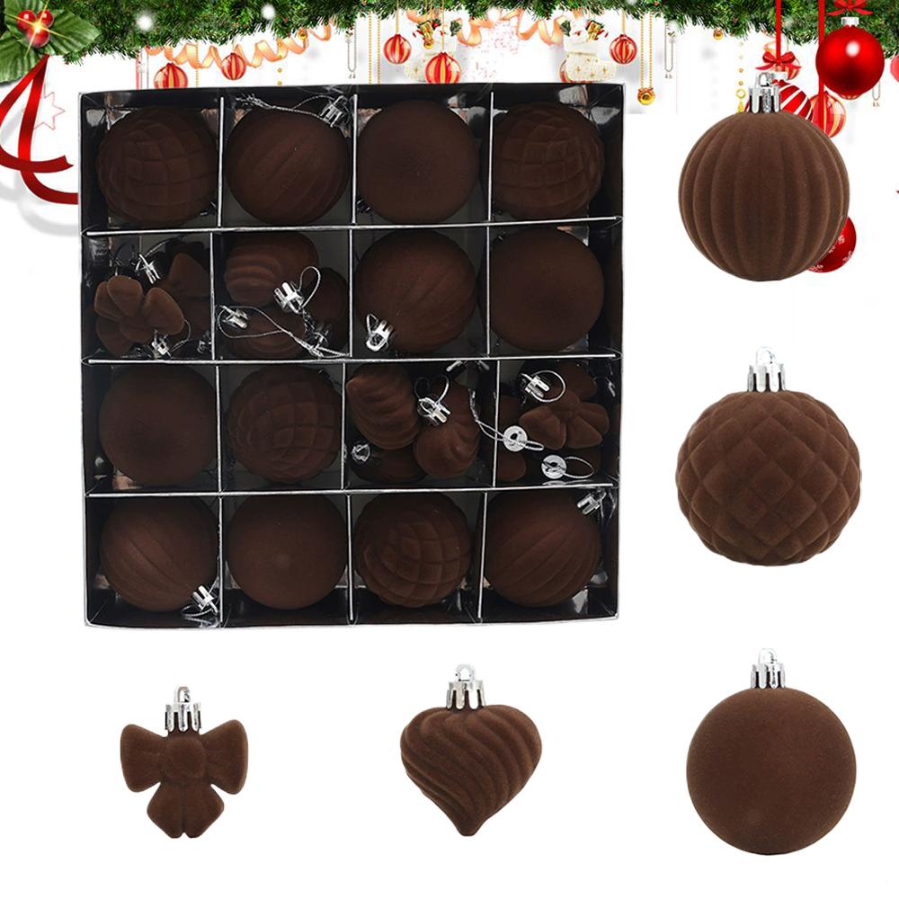 6CM Colored Plush Christmas Ball Christmas Decorations Plastic Ball Christmas Tree Decoration Pendant 2026 New Year Gift