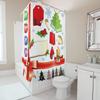 TU Festive Holiday Shower Curtain Christmas Trees Reindeer Snowflakes Winter Pattern Waterproof Fabric Decor Bathroom Set