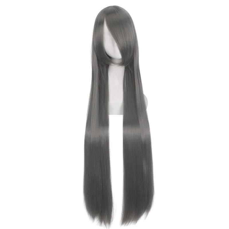 100cm Colored Straight Bangs Women's Synthetic Wig Heat Resistant Fiber Multi Color Party Anime Roleplay Free Wig Cap