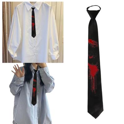 Verstellbare Blutfleck Schwarze Krawatte Kostümrequisiten Halsband für Themenpartys und Halloween-Veranstaltungstreffen Zubehör