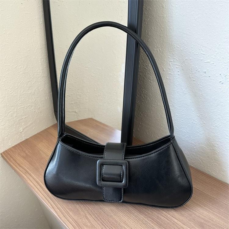 Chic Casual Handheld Bag In Black And Brown Colors Soft Pu Material For Everyday Use