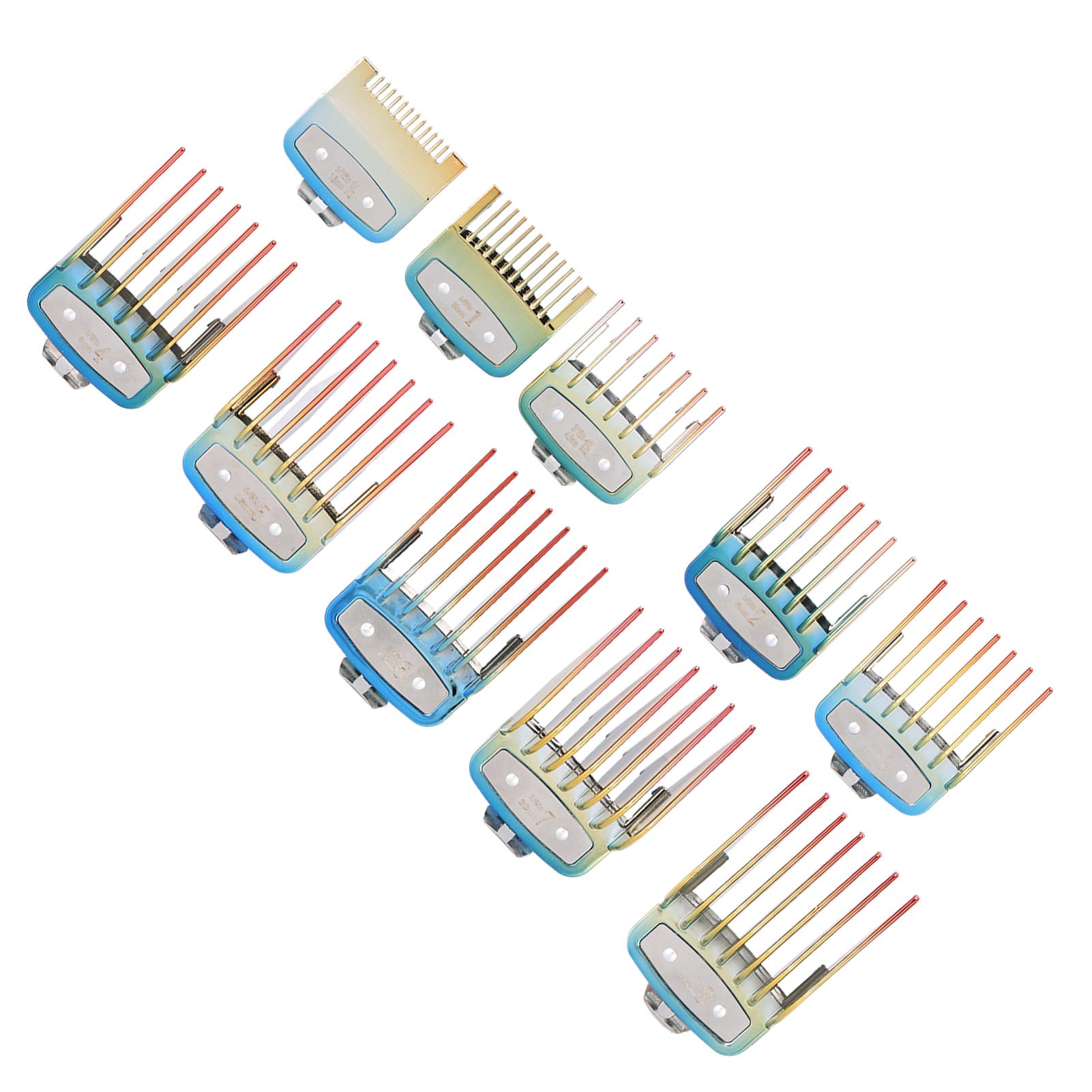

10 шт. расческа для позиционирования стрижки, набор сменных направляющих расчесок для машинки для стрижки волос, цветной