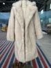 Europe and the United States hot autumn and winter artificial wool extended coat women's suit collar fur jacket