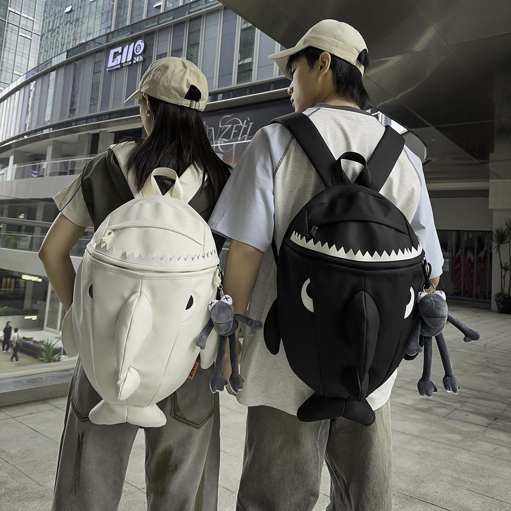 Sac à dos tendance requin pour écolier, couple homme et femme, grande capacité, collège, étudiant, sac à dos scolaire, niche, drôle, voyage, dos