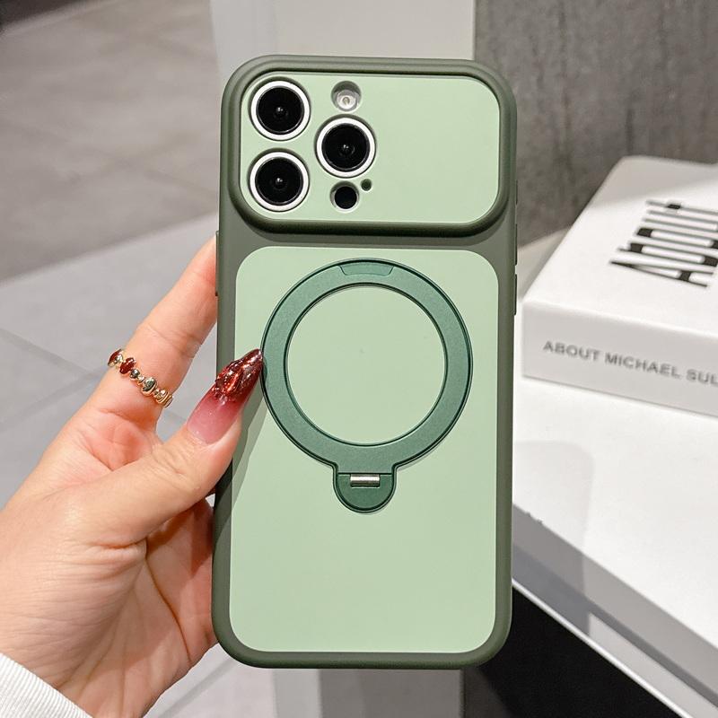 Magnetic Ring Holder Case For iPhone 17 16 15 14 13 Pro Max Luxury Contrast Color Skin Feel Hybrid PC Shockproof Matte Phone Stand Cover