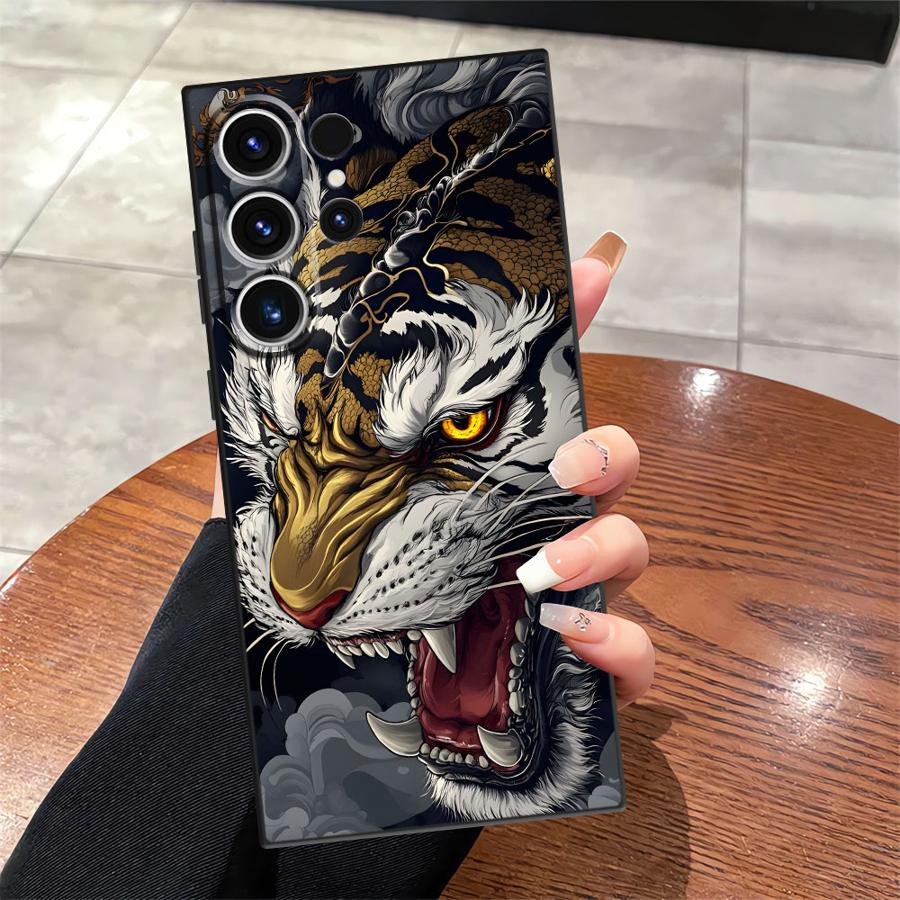 Cool Tiger Funda Phone Cover Case for Samsung Galaxy S26 S20 S21 FE S10 S9 Note 20 Ultra 8 9 10 S25 Ultra S24 Plus S23