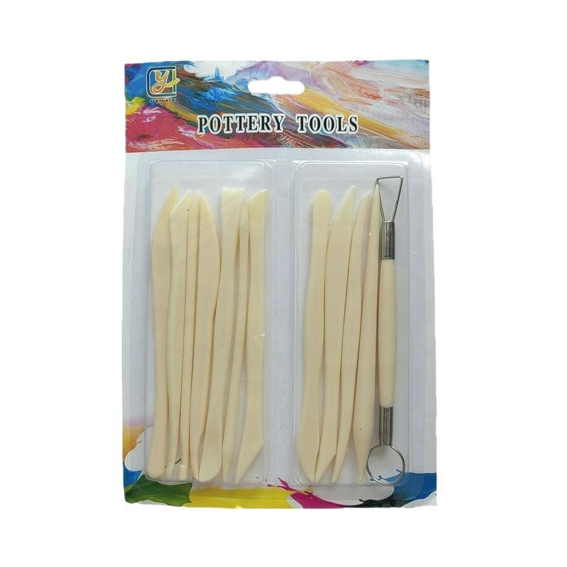 Ceramic Clay Sculpting & Carving Tool Set - 6-Piece Plastic Kit for DIY Art