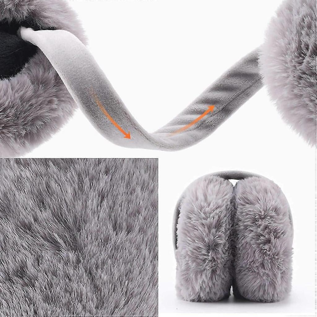Winter Ear Muffs Faux Fur Warm Earmuffs Cute Foldable Outdoor Ear Warm