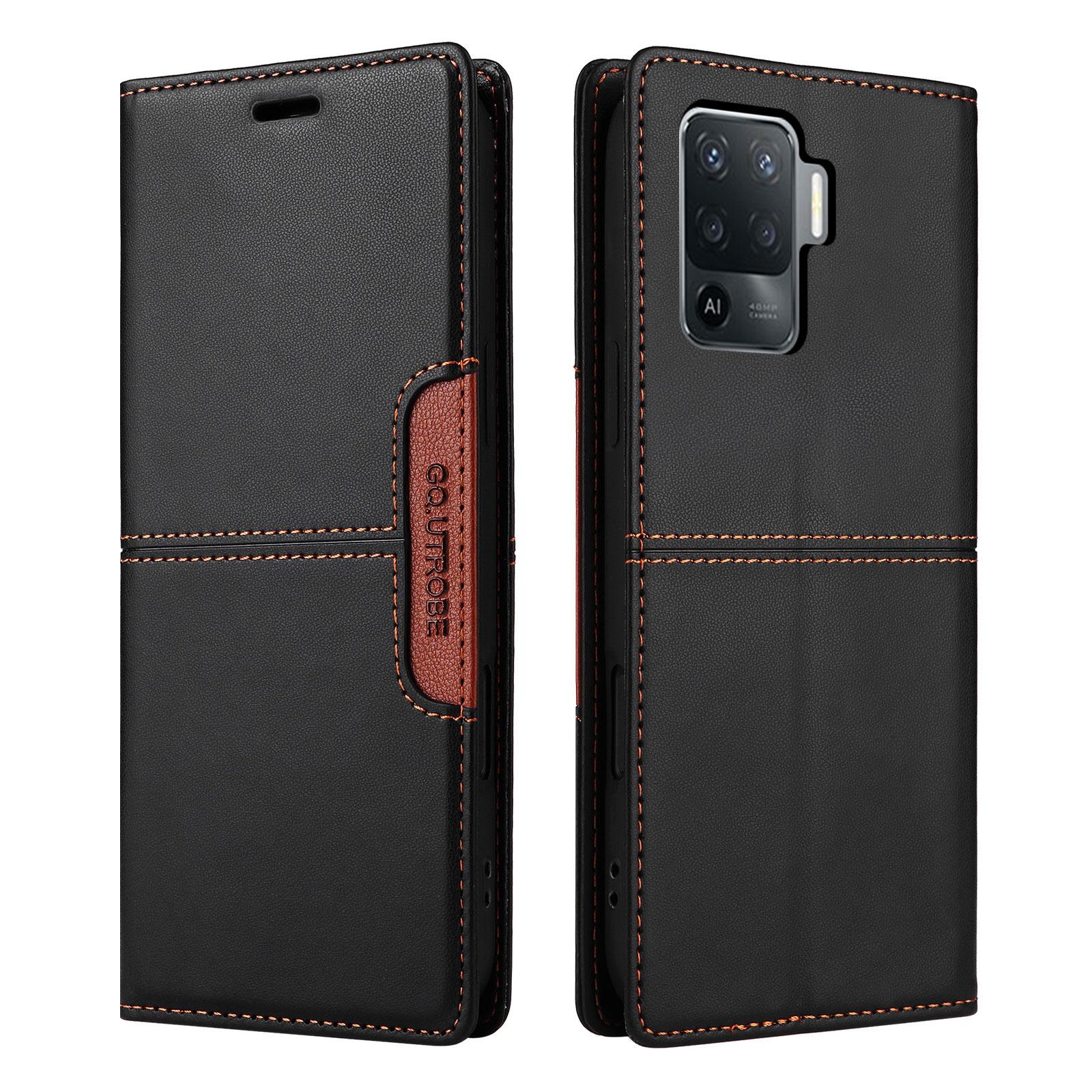 

Роскошный кожаный чехол для OPPO Realme Flip Folio RFID Blocking Wallet Kickstand Защитный чехол-кобура для Oppo A79/A38/A18/A93/Realme12/Oppo Reno12 Oppo A53/A53S/A32 чёрный