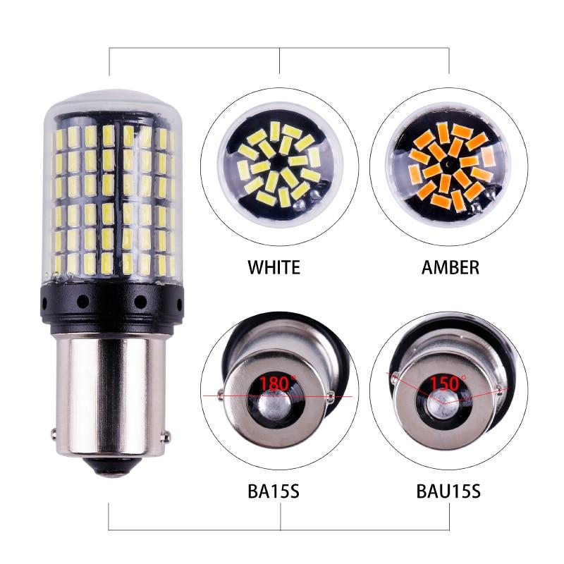 2Pcs 3014 144SMD CanBus 1156 BA15S BAU15S 7440 lamp LED 7440 led Bulbs For Turn Signal Light