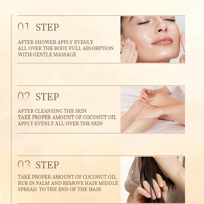 250ml Coconut Massage Oil For Body Hair Care,Smooth Nourishing Moisturizing