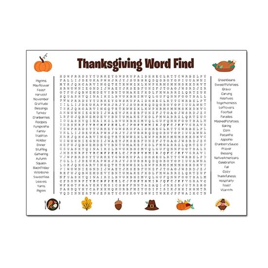 

Плакат-размер Поиск слов День Благодарения Рождество Поиск слов Плакат Гигантский 36 X22 Настенная игра для семейного праздника B