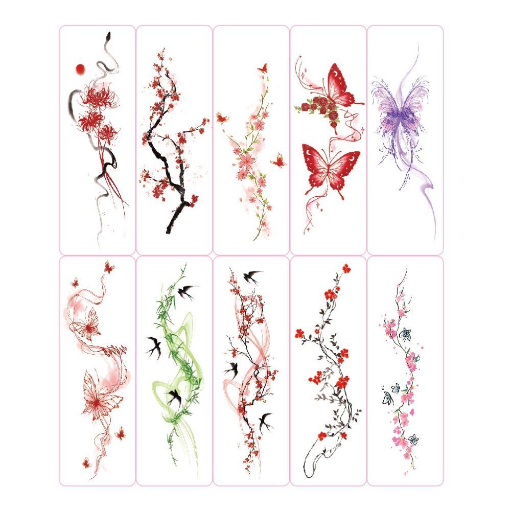 20 Pcs Glitter Arm Tattoo Flower Tattoo Sticker New Temporary Tattoos Girls