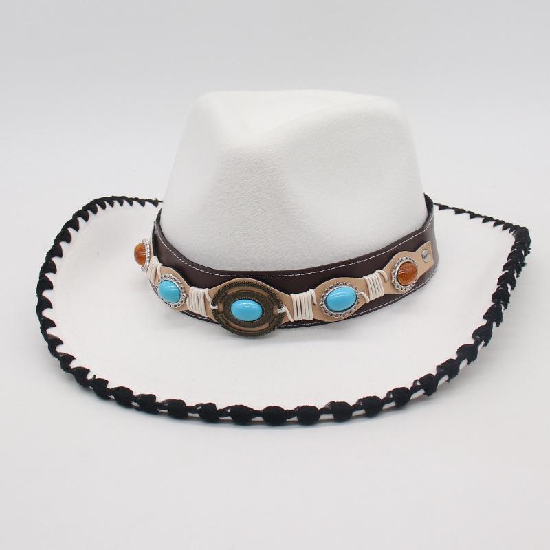 Grassland Windproof And Sunscreen Men'S Women'S Hats Are Directly Supplied With Top Hats, Versatile Ethnic Style, High-End Tibetan Holiday Jazz Hats