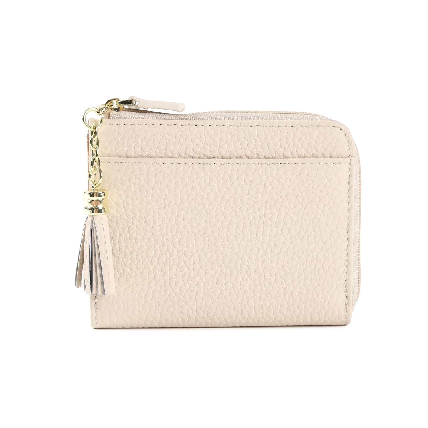 QUERE Мини-тонкий кошелек Самый тонкий мини-кошелек для женщин L-образная молния Натуральная кожа Тонкий Компактный Легкий слоновая кость 5870₽