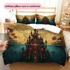 Ocean Fantasy Castle Pattern Bedding Quilt Set  Home Decoration  Gift (1 * Duvet Cover + 2 * Pillowcase  Without Core)
