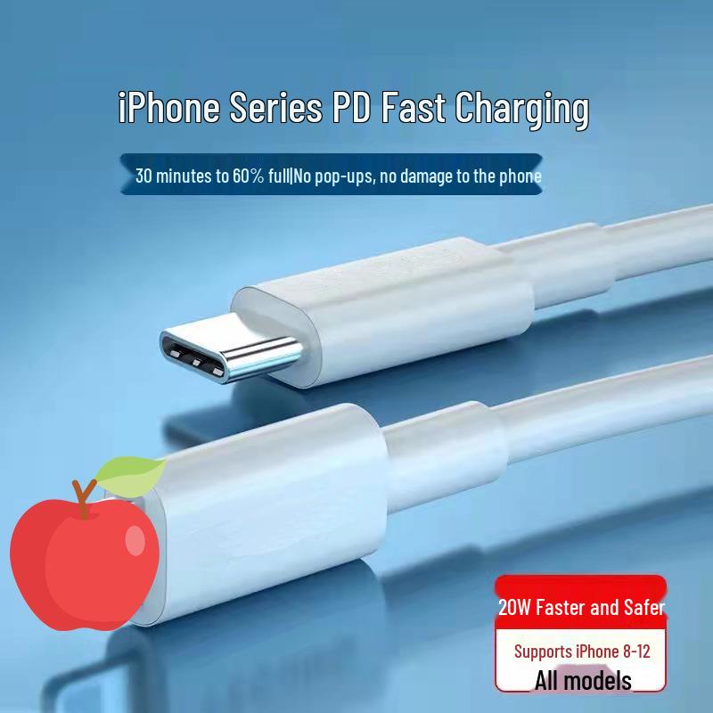 18W PD Fast Charging Cable: Compatible with Android and Apple, Type-C to Apple, Available in 1m & 2m Lengths.