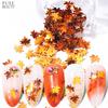Nail Art Accessories Autumn Colorful Gradient Maple Leaf Flakes Trendy Nail Sequins