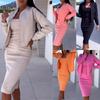 Women's Solid Color Commuter Slim Party Outfit Suit Fashion Casual Long Sleeved Coat with Suspenders Dress Set Fall Elegant