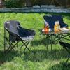 Outdoor folding chair with high backrest, moon chair, portable camping chair, fishing chair, camping recliner