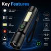 Adjustable Beam COB Side Light Rechargeable Outdoor Flashlight LED Flashlight  Camping Hiking