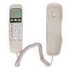 Corded Phone Redialing LCD Display Small Wired Landline Telephone for Home Office Blanc