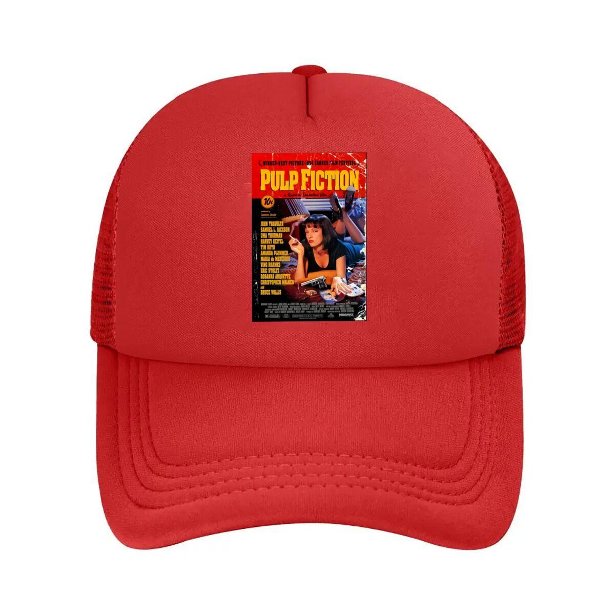 Pulp Fiction Movie Poster Design Mesh Baseball Cap Casual Hat Outdoor For Womens Unisex FeUnisex One Size