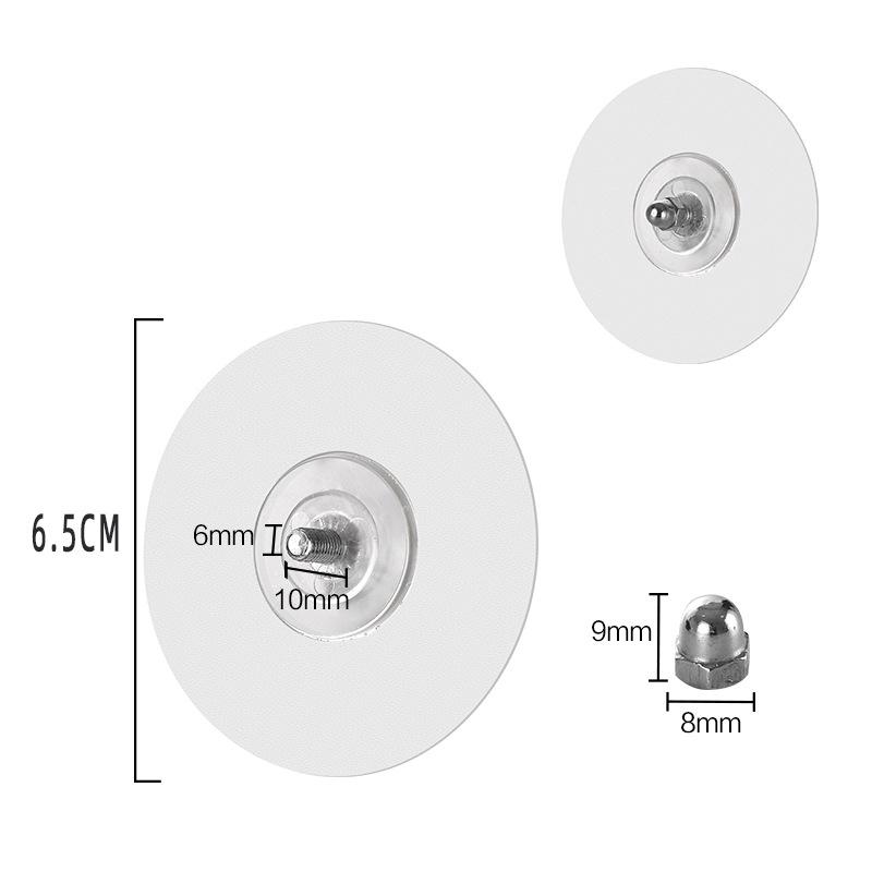 

4 шт. Круглая наклейка на винт, прозрачные прочные липкие крючки, полка для хранения в ванной, без перфорации, нашивка, кухонный крючок, аксессуары Diameter 6.5cm