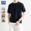 ROMON Men's Short-Sleeve Merino Wool Blend Crew Neck Sweater