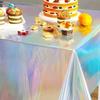 1/2/3 STÜCKE Laser Regenbogen Themenparty Tischdecke Einweg-Tischdecke Geburtstag Hochzeitsfeier Weihnachten Festliche Dekoration