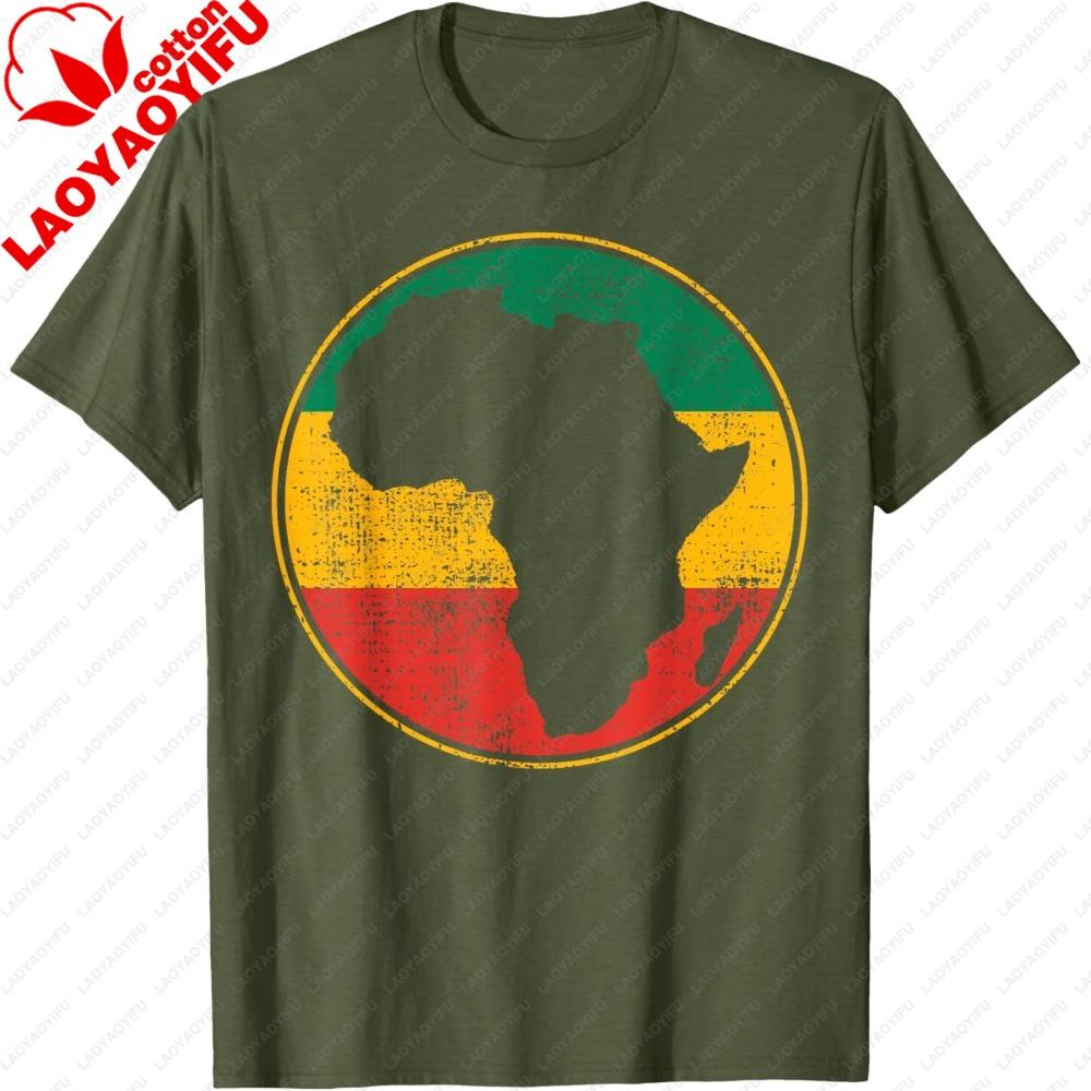 Africa Shirt Retro Map Tanzania Namibia Kenya TShirt Africa Map PanAfrican Flag Print Women Tee Casual Cultural Pride Tops