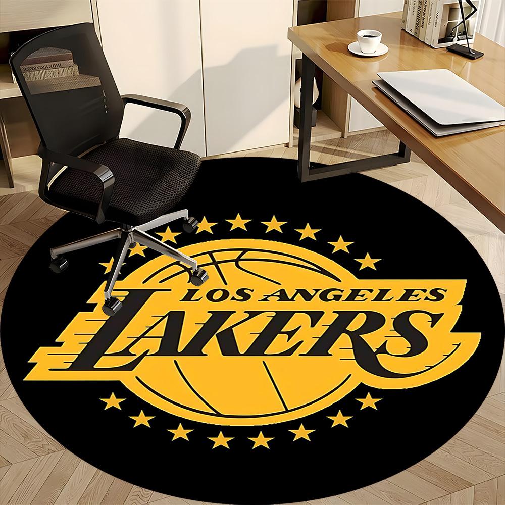1pcBasketball Team Lakers Office Round Area Rug, Indoor Mat Suitable For Office, Bedroom Living Room Home Decor, Room Deco, Offic A0928138