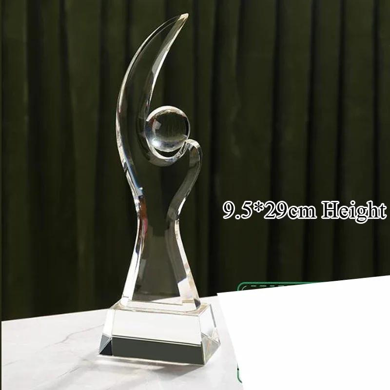 

Customized Crystal Trophy Thumb Five Pointed Star Love Trophy Excellent Employee Souvenirs Homedecor Award, Lettering Medal, 1Pc