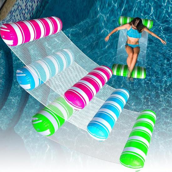 3 Pack Inflatable Pool Floats Adult Size Water Hammock,Pool Floaties Toys,4-in-1 Multi-Purpose Floats for Swimming Pool,Pool Rafts Lounge Chairs Leisure