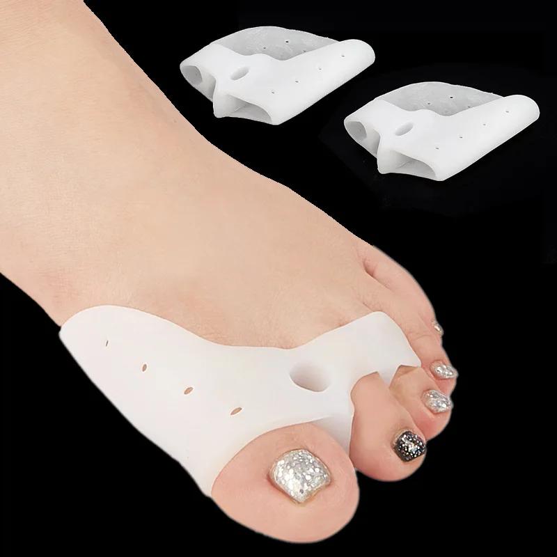1Pair Silicone Toe Correctors Hallux Valgus Buffer Breathable Toe Separators Unisex Foot Care Pedicure Tools for Straighter Toes