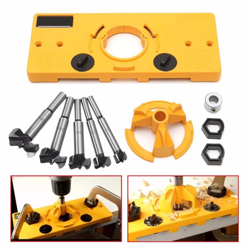 Precise Multifunctional Hinge Hole Opener 15mm-35mm Boring Hole Drill Guide Dowel Jig Kit System Woodworking Tools