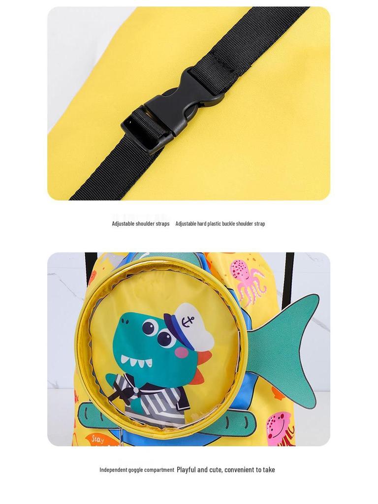 Cute Cartoon Waterproof Children's Swim Backpack with Dry/Wet Separation