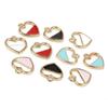 10Pcs 15x16mm Heart Shape Metal Alloy Enamel Charm Pendant Beads for DIY Jewelry Findings