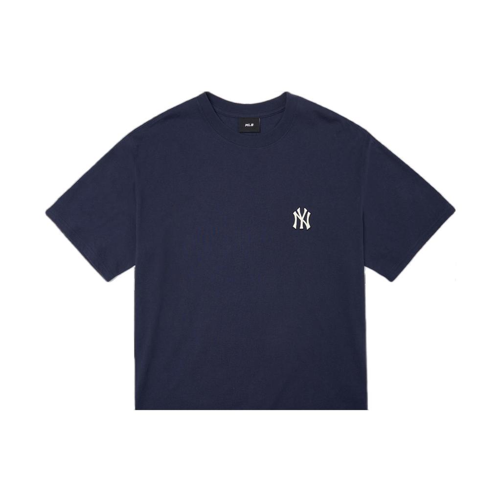 New MLB Cashew Flower T Shirts Unisex Navy Blue 3ATS52023-50NYD