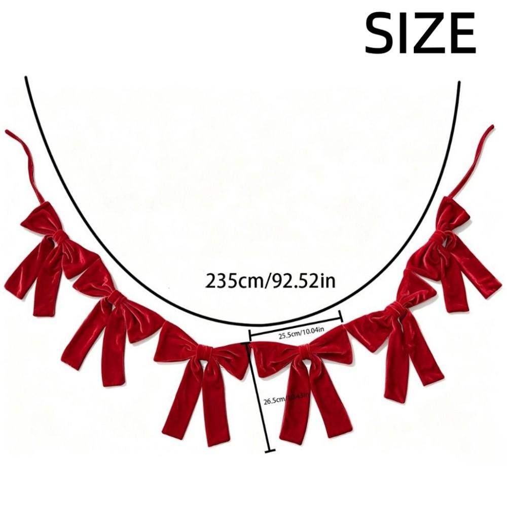 Soft Christmas Velvet Party Bow Creative Velvet Bow Garland Banner  Wedding Decor