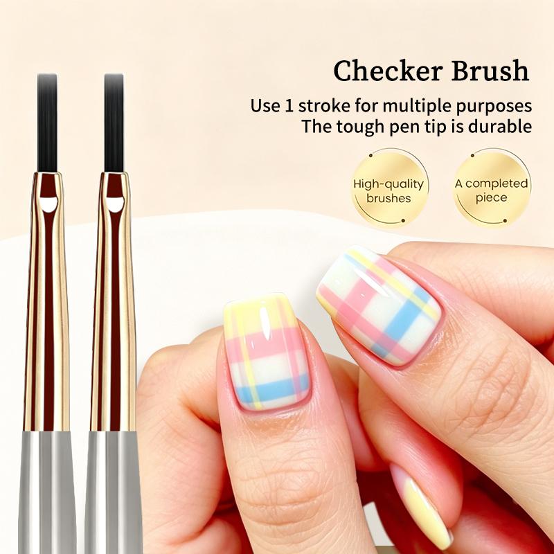 French Plaid Nail Art Brushes Set Line Grid Pattern Drawing Pen for DIY UV Gel Extension Paint Supplies Manicure Tool
