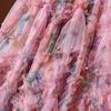 DIMANAF 2025 Sommer Damen Neue Röcke Chiffon Uni Elastischer Bund Plissee Mesh Elegante Röcke