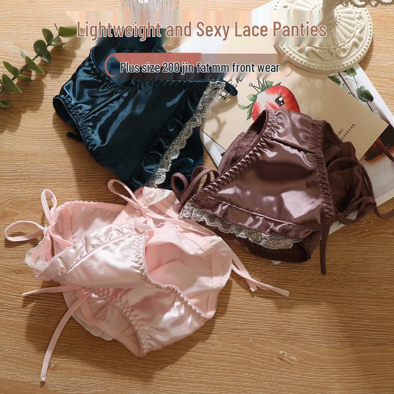 2022 New Plus Size Lace-Up Low-Waist Sexy Panties - Cute Bandage Triangle Style for Women & Teens