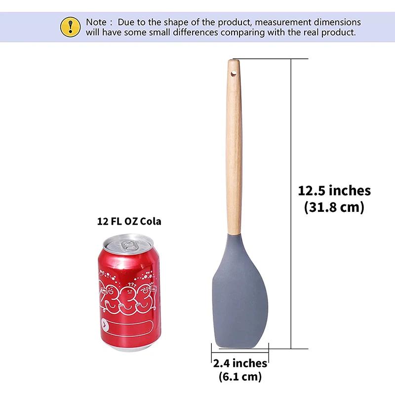 2 ks Dřevěná rukojeť Cukrářská špachtle Míchání krému Škrabka na těsto Míchač másla Silikonová pekařská špachtle Žáruvzdorné kuchyňské náčiní