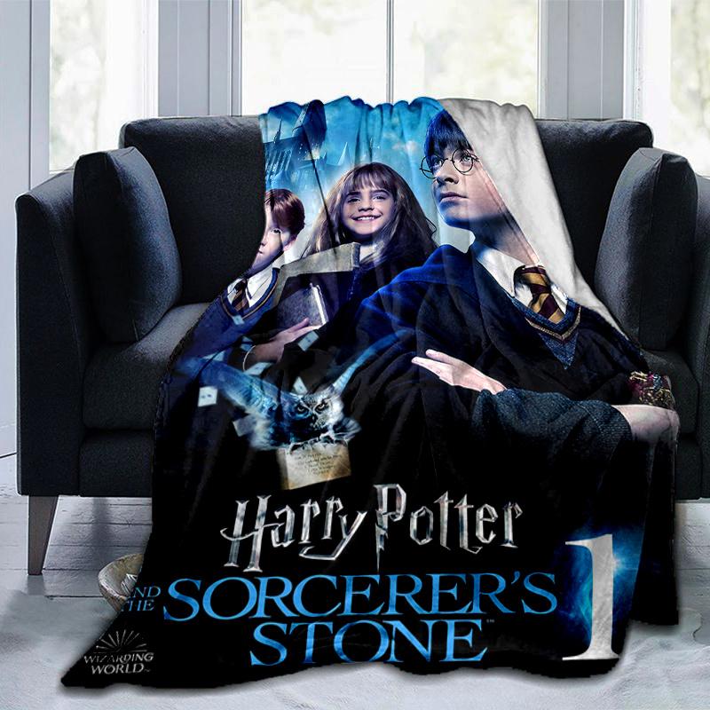 Harry Potter and the Sorcerer's Stone Movie Poster PrintPrint Blanket, Soft Blanket For Sofa Office Bed And Travelling Daughter Birthday Gif