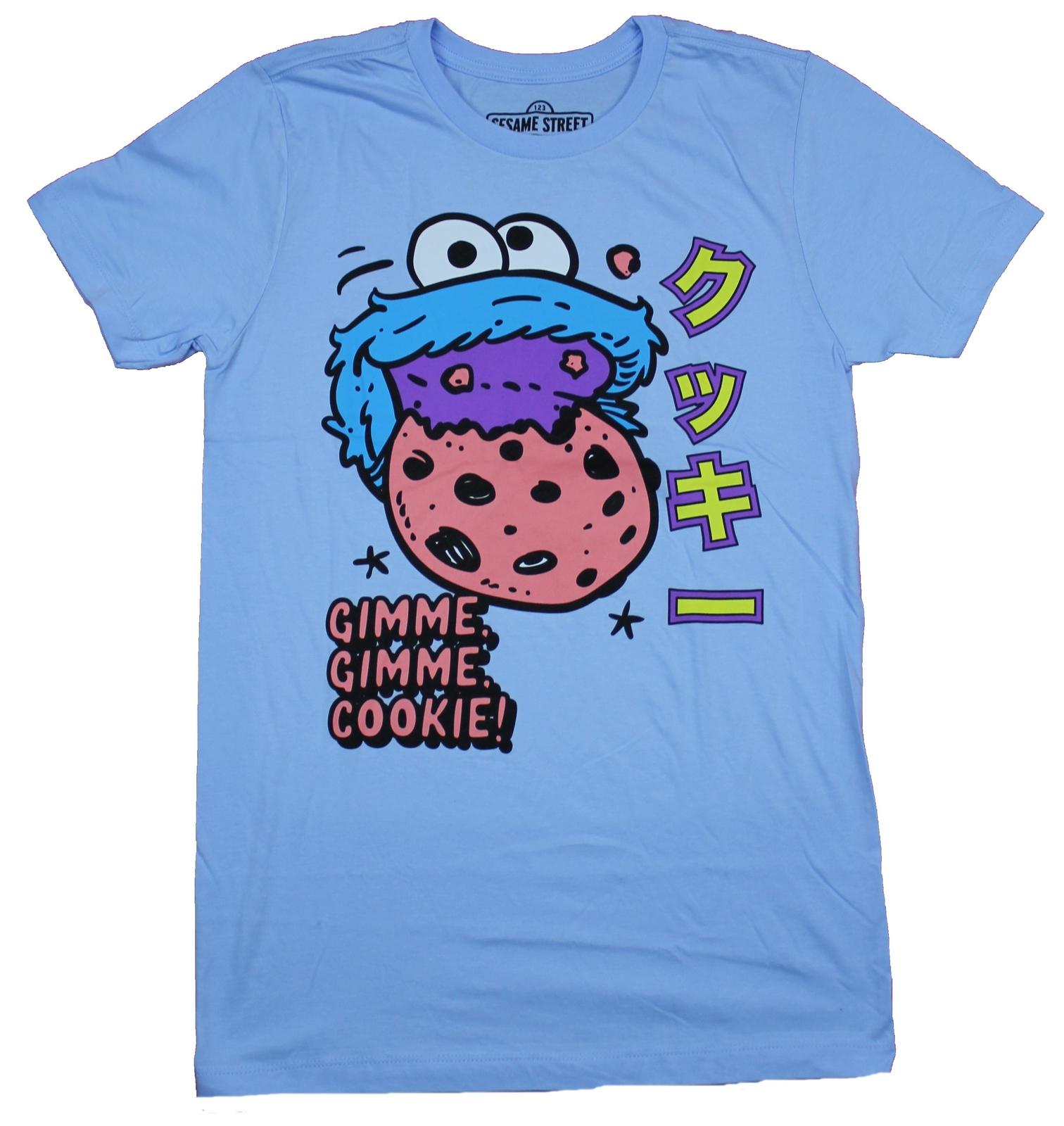 Sesame Street Mens T-Shirt - Cookie Monster Kanji Gimme Cookie L