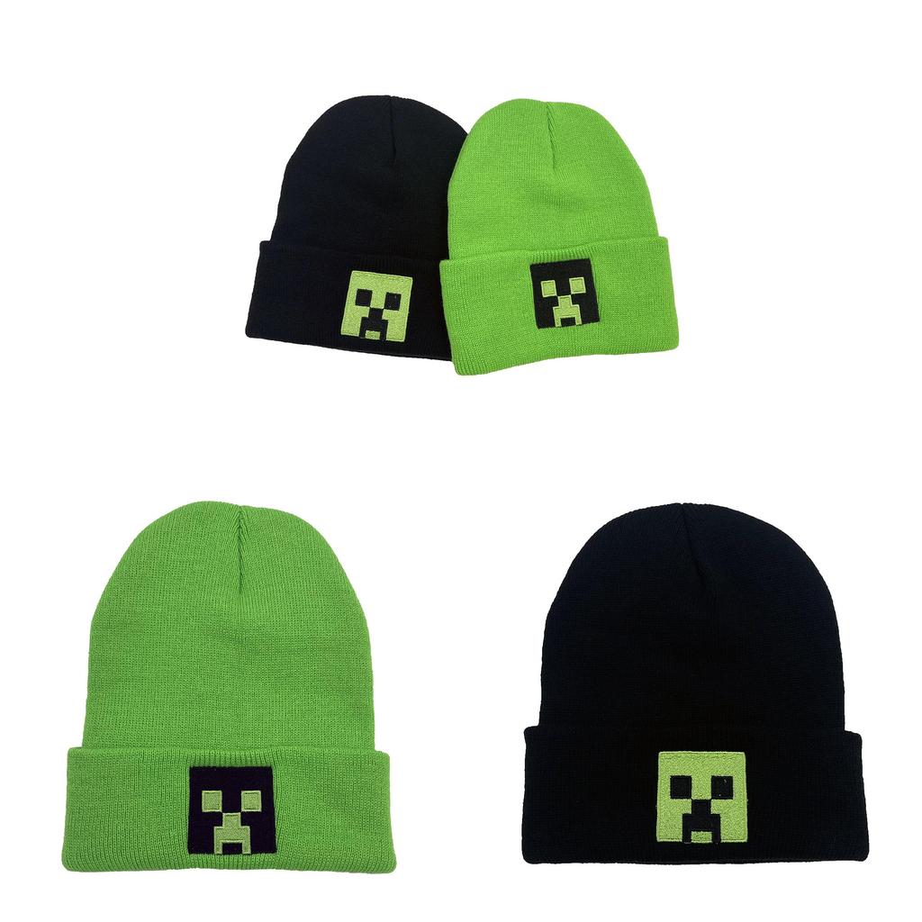 Minecraft Embroidered Knit Beanie With Windproof Breathable Material For Winter Wear