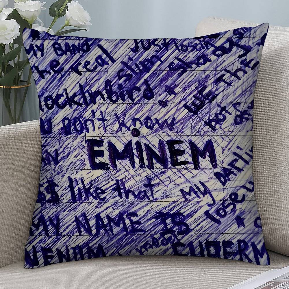 Hot Rapper E-Eminem Pillow Case Short Plush Double-sided Print Square Throw Pillow Covers Sofa Home Cushion Decor