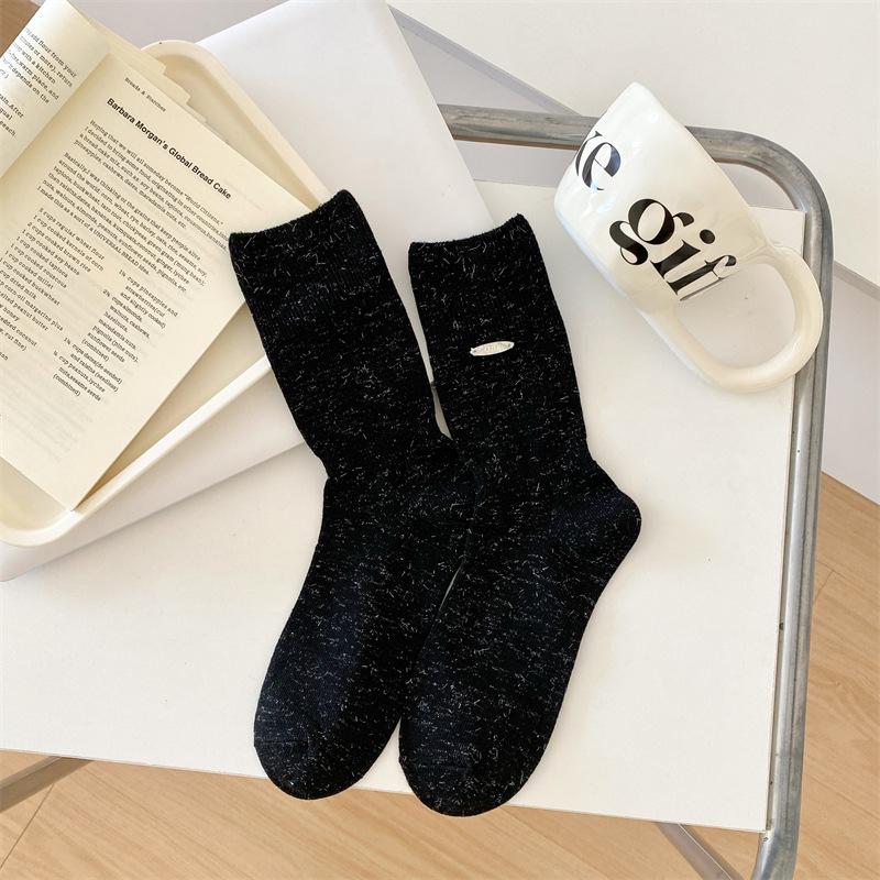 Women's Mid-calf Socks, Cotton Socks, Versatile Pile Socks